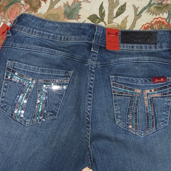 SEVEN7 blue JEANS w/ 7 Pocket Design Sz 10 P - Picture 4 of 9